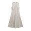 M style European and American temperament elegant versatile simple wide swing medium length sleeveless dress umbrella swing long skirt