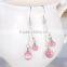 2016 new fashion red opal cat eye silver long pendant earring