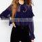 lotus leaf transparent women shirt long sleeves women blouse OEM service