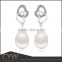 CYW popular pearl earrings, new design heart shape 925 sterling silver jewelry wholesale artificial jewellery