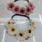 HL012 Fashion women Bohemian Beach Daisy Flower Hairband Flower Head Crown Band for girls