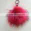 100% dyed raccoon fur pom poms keyrings /bag charm