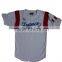 Custom Men's 2 Buttons Baseball Jersey White with Red inserts