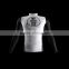 Polyester Spandex Long Sleeves Black Compression Shirt / Rash Guard with White Front