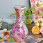 Colored Cracked Mosaic Glass Vase