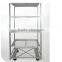 Garden tool cart, roll container trolley with mesh shelf