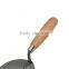 Bricklaying trowel with wooden handle, carbon steel blade, 7"