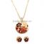 18K gold plated featuring multicolored enamel bohemian design necklace