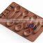 7 holes food grade silicone 3d cafe chocolate spoon mould