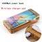 Bamboo 2 in 1 6000Mah Battery Power bank +Qi Wireless Charging Mat Pad Charger Pad for Samsung iphone ETC