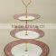 3 tier stand ceramic cake plate with decal design