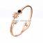 Fashion Design Women Girls Rose Gold Crystal Cuff Bangles Jewelry Gifts