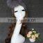 Genuine wool fur headband with big rabbit fur pom pom wholesale