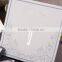 Luxury Western Romantic Dark Grey Satin Ribbon Wedding Invitation Cards