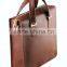 custom top-quality brown genuine leather men's briefcase with hot selling metal brand breifcase