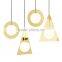 new design half glass pendant lamp globe brass hanging pendant light with white glss for home decor