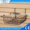Black Slatwall Pegboard Wire Shallow Basket Display Rack Fixture