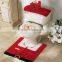 3pcs Happy santa toilet seat cover, rug bathroom set, christmas decoration