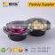 PET plastic 2 divided round fresh cut fruit salad container