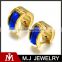 MJ Jewelry Blue Stone 316L Stainless Steel Crystal Womens Stud Earrings