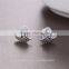 Vintage Bali Wedding Earrings Paved Crystal Diamonds Solid 100% Pure Silver Stud Earrings Fashion Love Trendy Wings Jewelry