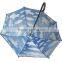 Stick and windproof double canopy inside printing umbrella