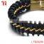 braided bracelet custom braided bracelet braided bracelet leather with gold plating acessory