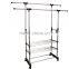 Double Rail Adjustable Portable Clothes Hanger Garment Rack Premium Heavy Duty