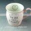 Ceramic enamel mug /coffee mug shapes 350 ml / 12 Oz stoneware print mugs with glazed handle