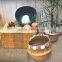 Seagrass baskets with colorful pompoms/ Foldable seagrass storage baskets