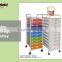 10 tier drawers plastic cart with trays