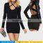 Guangzhou garment cheap factory short knit dresses party with long sleeves for women wholesale 2016