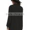 Ladies fashion black button down long sleeve shear chiffon blouse