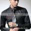 Men's black satin dress shirts tie&hanky man satin shirt