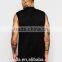 OEM customize men summer longline sleeveless turtle neck black plain t-shirt