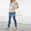 Lvory Jersey T-Shirt With Ruffle Sleeves And Floral Print Fits Comfortably Around Bump Maternity Fashion Clothes Cheap