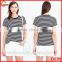 Fashion rolled sleeve stripe print women t shirt wholesale factory