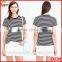 Fashion rolled sleeve stripe print women t shirt wholesale factory