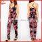 Adjustable Strap Low Round Neck Floral Print Jumpsuit Wholesale Floral Print Jumpsuit