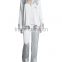 Highest quality ladies elegant night sleeping shirts and pants wear stain long sleeves pajamas set wholesale