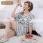 Latest producing Qianxiu delicate striped sleepwear night dress