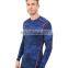 Polyester / elastane stretch workout compression wear sports men long sleeve t shirts