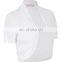 Belle Poque Women Short Sleeve Pleated Sides Cotton White Bridal Shrug Bolero Jacket BP000215-2