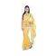 Indian Designer Embroidered Zari Work Georgette Yellow Party Wear saree