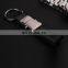 black split leather strap keychain with button separate