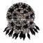 Fashion Red Black Round Design Beaded Crystal Tassel Fringe Patches for Bag Clothes