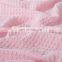 Nice Quality Breathable Pink Summer King Queen Waffle Cotton Blankets