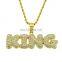 Custom Jewelry BLING Hiphop DIY Baguette name necklace personalised Letter Mens Miami Cuban Chain necklace