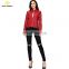 Leather Jacket Female Fashion Slim Short New Style  Stand Collar Zipper Red Ladies Leather Fashion Jacket