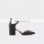 New fashion heel design ladies pointed toe ankle strap high block heels women sandals shoes